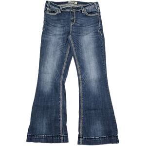 Rock & Roll Cowgirl Trouser Jeans Women's 32 X 32 Mid Rise Flare Dark Western